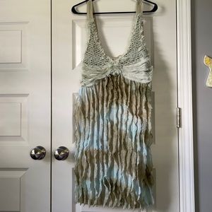 Pretty Angel Cream and Blue Layered Dress